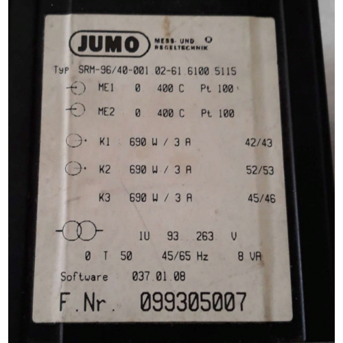 Терморегулятор Jumo SRM-96/40 (двухканальный)