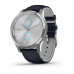 Умные часы Garmin Vivomove Luxe Edelstahl Silber blaues Lederband Умные часы Garmin Vivomove Luxe Edelstahl Silber blaues Lederband