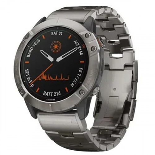 Часы Garmin Fenix 6 Sapphire титановый с титановым браслетом