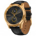 Умные часы Garmin Vivomove Luxe с кожаным ремешком, черный/золотистый