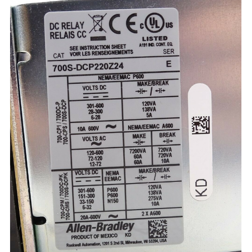 Allen Bradley 700S-DCP220Z24