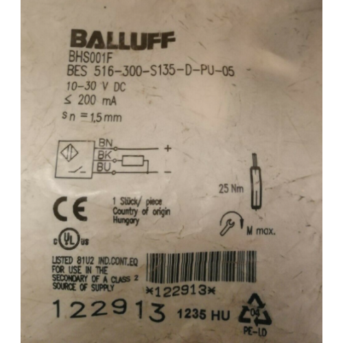 BALLUFF BES 516-300-S135-D-PU-05 BHS001F