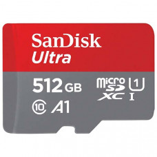 Карта памяти SanDisk Ultra microSDXC Class 10 UHS Class 1 A1 100MB/s 512GB + SD adapter