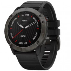 Часы Garmin FENIX 6X Sapphire серый DLC с черным ремешком (010-02157-11)