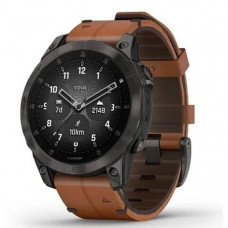 Часы Garmin EPIX Gen 2 (010-02582-30) Sapphire титановый черный с коричневым кожаным ремешком
