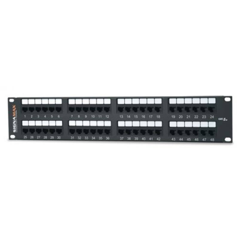 Коммутационная панель 19" 2u Cat.5e, 48 портов rj45/110, t568a/b SIGNAPRO/Signamax™. 48458md-c5e. 24458md-c5e. Signamax s4581c5bew.