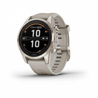 Часы Garmin Fenix 7S PRO Sapphire Solar золотистый корпус со светло-песочным ремешком (010-02776-15)